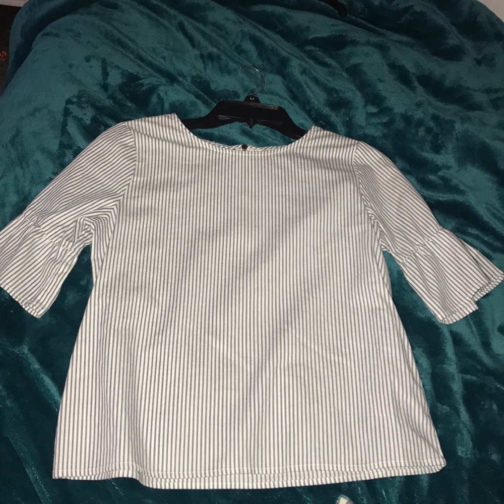 White and Blue striped Blouse